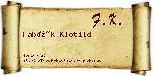 Fabók Klotild névjegykártya